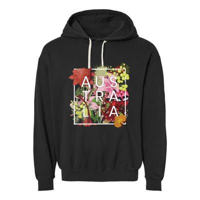 Flowers Of Australia Word Art Australian Pride Garment-Dyed Fleece Hoodie