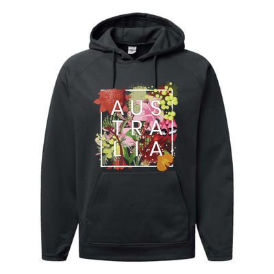 Flowers Of Australia Word Art Australian Pride Performance Fleece Hoodie