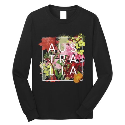 Flowers Of Australia Word Art Australian Pride Long Sleeve Shirt