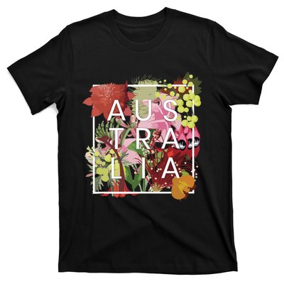 Flowers Of Australia Word Art Australian Pride T-Shirt