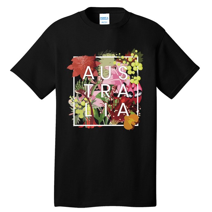 Flowers Of Australia Word Art Australian Pride Tall T-Shirt