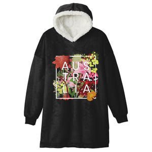 Flowers Of Australia Word Art Australian Pride Hooded Wearable Blanket