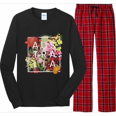 Flowers Of Australia Word Art Australian Pride Long Sleeve Pajama Set