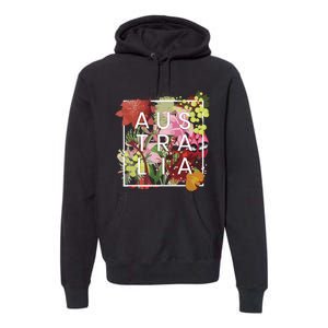 Flowers Of Australia Word Art Australian Pride Premium Hoodie