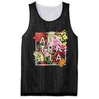 Flowers Of Australia Word Art Australian Pride Mesh Reversible Basketball Jersey Tank