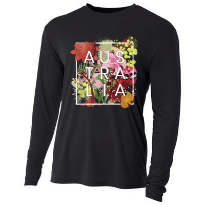 Flowers Of Australia Word Art Australian Pride Cooling Performance Long Sleeve Crew