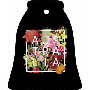 Flowers Of Australia Word Art Australian Pride Ceramic Bell Ornament