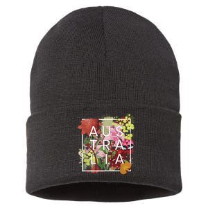 Flowers Of Australia Word Art Australian Pride Sustainable Knit Beanie