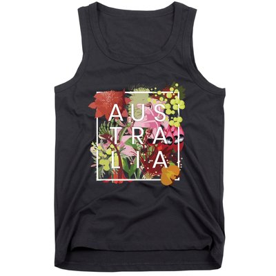 Flowers Of Australia Word Art Australian Pride Tank Top