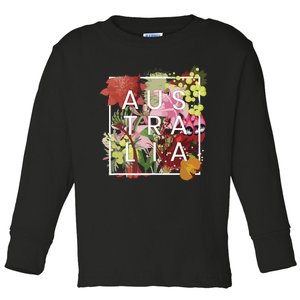 Flowers Of Australia Word Art Australian Pride Toddler Long Sleeve Shirt