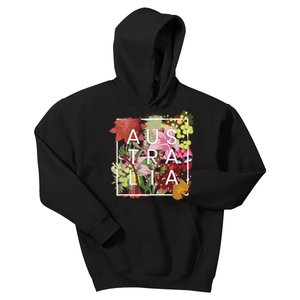 Flowers Of Australia Word Art Australian Pride Kids Hoodie