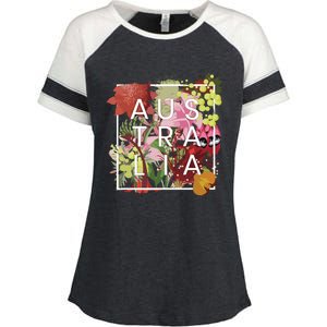 Flowers Of Australia Word Art Australian Pride Enza Ladies Jersey Colorblock Tee