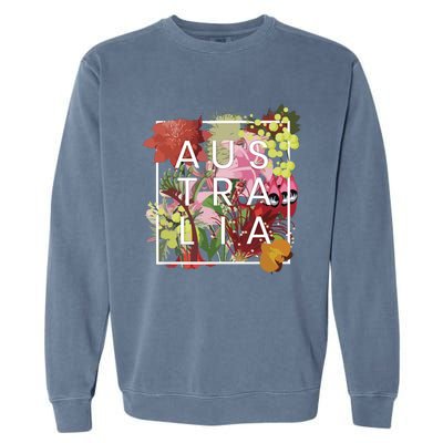 Flowers Of Australia Word Art Australian Pride Garment-Dyed Sweatshirt