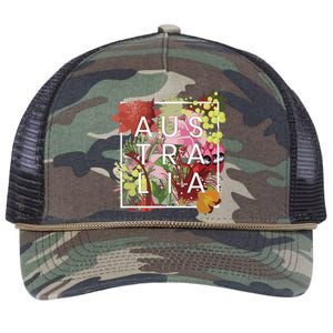 Flowers Of Australia Word Art Australian Pride Retro Rope Trucker Hat Cap