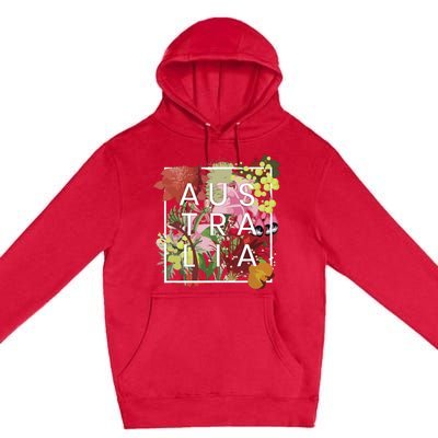 Flowers Of Australia Word Art Australian Pride Premium Pullover Hoodie