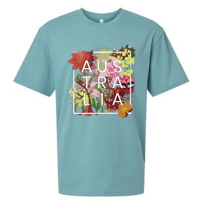 Flowers Of Australia Word Art Australian Pride Sueded Cloud Jersey T-Shirt