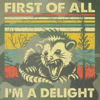 First Of All IM A Delight Sarcastic Angry Opossum Lover Legacy Tie Dye Trucker Hat
