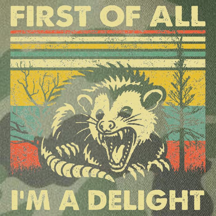 First Of All IM A Delight Sarcastic Angry Opossum Lover Legacy Tie Dye Trucker Hat