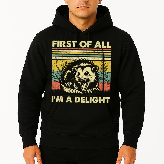 First Of All IM A Delight Sarcastic Angry Opossum Lover Hoodie
