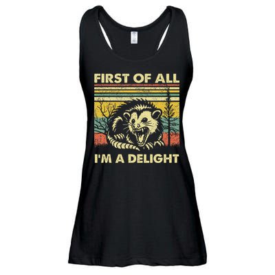 First Of All IM A Delight Sarcastic Angry Opossum Lover Ladies Essential Flowy Tank