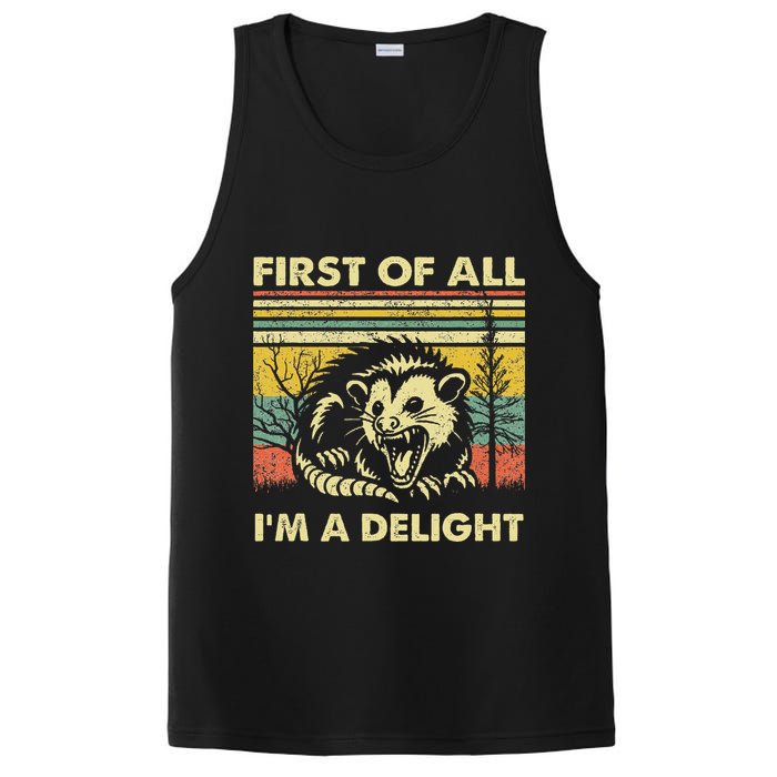 First Of All IM A Delight Sarcastic Angry Opossum Lover PosiCharge Competitor Tank