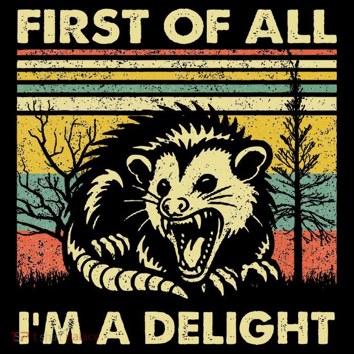 First Of All IM A Delight Sarcastic Angry Opossum Lover Toddler Sweatshirt