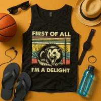 First Of All IM A Delight Sarcastic Angry Opossum Lover Tank Top
