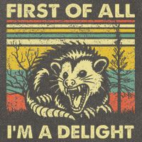 First Of All IM A Delight Sarcastic Angry Opossum Lover Cotton Canvas Backpack