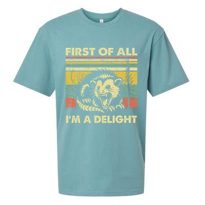First Of All IM A Delight Sarcastic Angry Opossum Lover Sueded Cloud Jersey T-Shirt