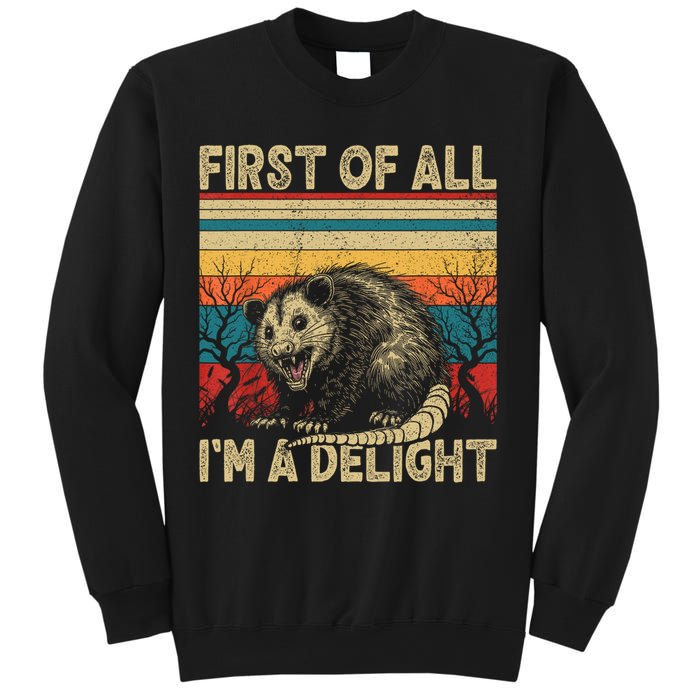 First Of All I'm A Delight Sarcastic Angry Opossum Possum  Sweatshirt