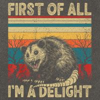 First Of All I'm A Delight Sarcastic Angry Opossum Possum  Cotton Canvas Backpack