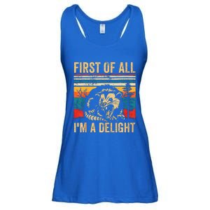 First Of All IM A Delight Sarcastic Angry Opossum Possum Ladies Essential Flowy Tank