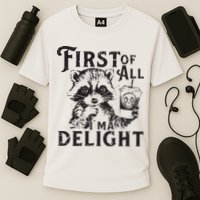 First Of All IM A Delight Funny Raccoon Performance Shirt