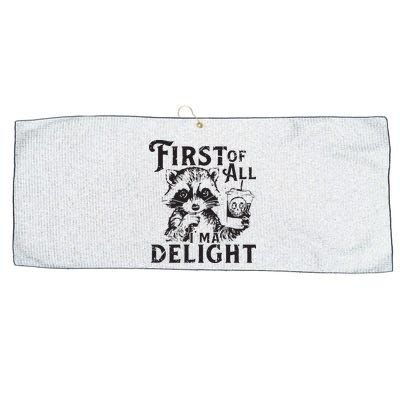 First Of All IM A Delight Funny Raccoon Large Microfiber Waffle Golf Towel