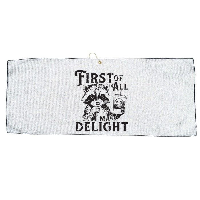 First Of All IM A Delight Funny Raccoon Large Microfiber Waffle Golf Towel