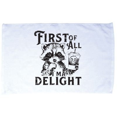 First Of All IM A Delight Funny Raccoon Microfiber Hand Towel