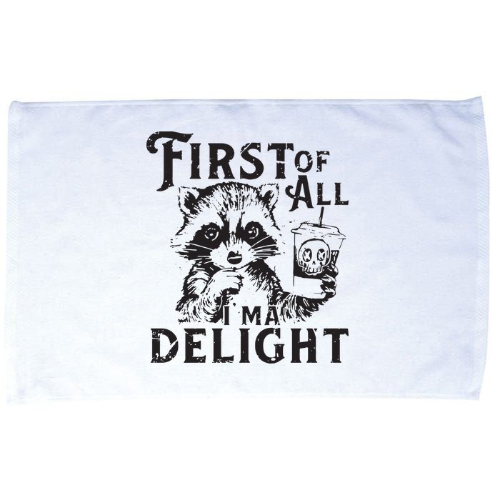First Of All IM A Delight Funny Raccoon Microfiber Hand Towel