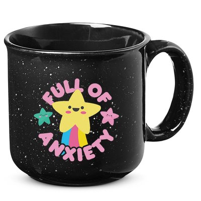 Full Of Anxiety Cute Kawaii Kawaii Goth Pastel Goth 15oz Campfire Ceramic Mug