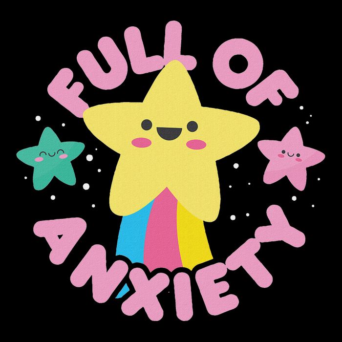 Full Of Anxiety Cute Kawaii Kawaii Goth Pastel Goth Drawstring Bag