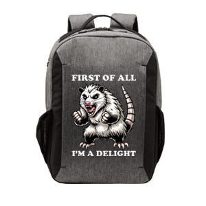 First Of All IM A Delight Angry Opossum Sarcastic Possum Vector Backpack