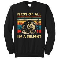 First Of All IM A Delight Sarcastic Angry Opossum Possum Sweatshirt