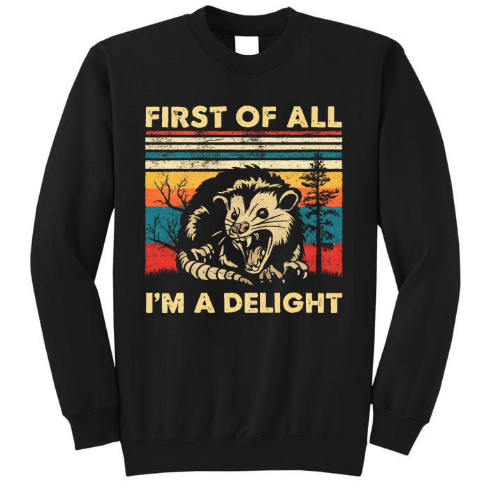 First Of All IM A Delight Sarcastic Angry Opossum Possum Sweatshirt