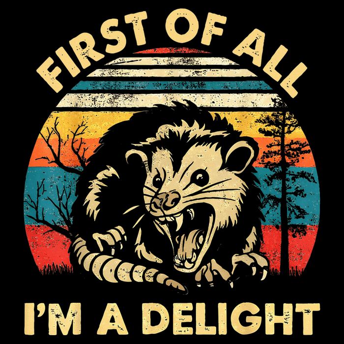 First Of All IM A Delight Sarcastic Angry Opossum 16 in Basic Backpack