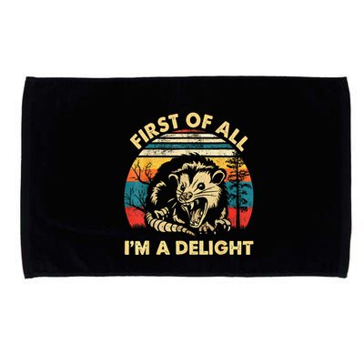 First Of All IM A Delight Sarcastic Angry Opossum Microfiber Hand Towel
