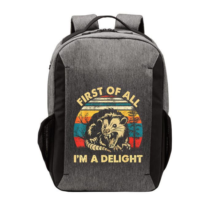 First Of All IM A Delight Sarcastic Angry Opossum Vector Backpack