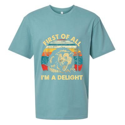 First Of All IM A Delight Sarcastic Angry Opossum Sueded Cloud Jersey T-Shirt