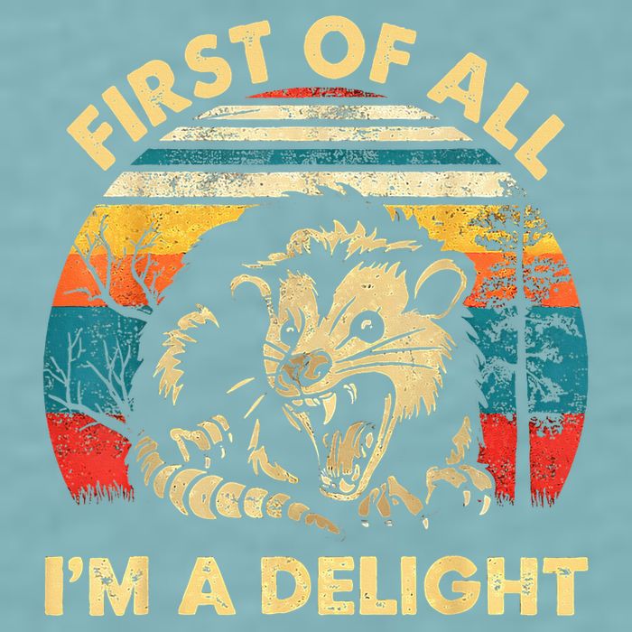 First Of All IM A Delight Sarcastic Angry Opossum Sueded Cloud Jersey T-Shirt