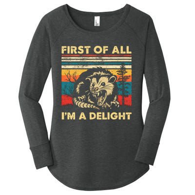 First Of All IM A Delight Sarcastic Angry Opossum Possum Women's Perfect Tri Tunic Long Sleeve Shirt