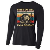 First Of All IM A Delight Sarcastic Angry Opossum Possum Cooling Performance Long Sleeve Crew