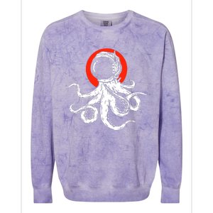 Funny Octopus Alien Colorblast Crewneck Sweatshirt